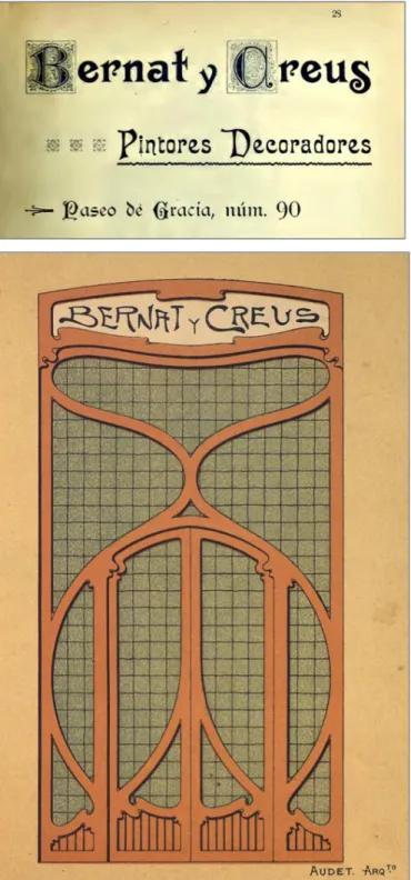 Fig.  8  Anuncio  de  los  pintores  decoradores  Bernat  &amp;Creus.  Fuente:  Anuario  de  la  Asociación  de  Arquitectos,  1905  (a)