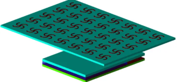 Fig. 15. Patch antenna with chiral metamaterial cover 