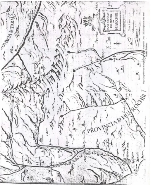 Figura 2. Mapa colonial de Huarochiri 
