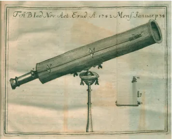 Fig. 16. «Construction d’un télescope par réflexion, de Mr.  Newton, ayant seize pouces de longueur…», aparecida en las 
