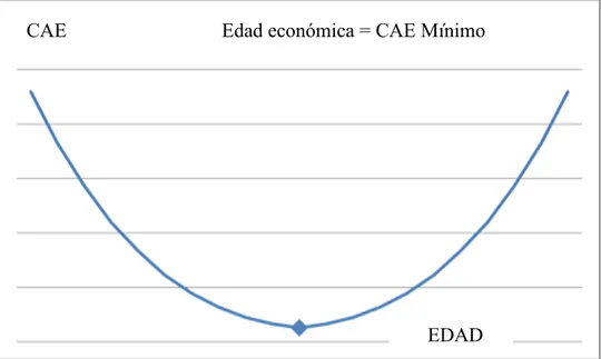 Figura 4. Transición del costo general para el costo anual equivalente (CAE). 