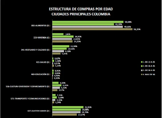 Figura 2: Estructura de Compras por edad, principales ciudades de Colombia 