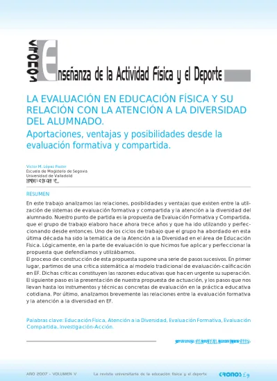 La Evaluación En Educación Física Y Su Relación Con La Atención A La Diversidad Del Alumnado 9067