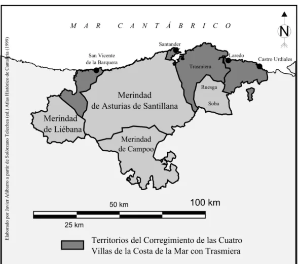 Ilustración 3: MAPA DE LA CANTABRIA ACTUAL DONDE SE DESTACA EL 