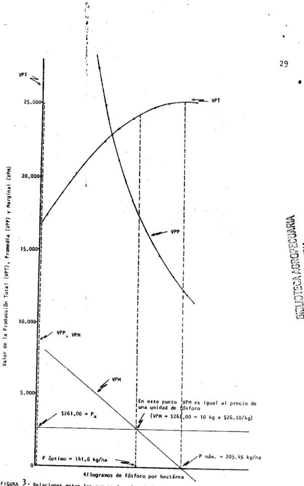 FIGURA  3.  Relaciones entre las curvas de valor de la  Y 2 (vPP) y marginal  359.58 + 12.93502  (vPs)  P -  segón la (unció,-, de Producción.- 0.02929  P2 producción total (vPT), Promedia