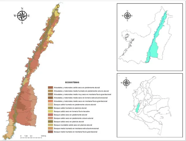 Figura 4. Ecosistemas del Valle Alto del Río Cauca  Elaboración Propia - (fuente CVC 2012)
