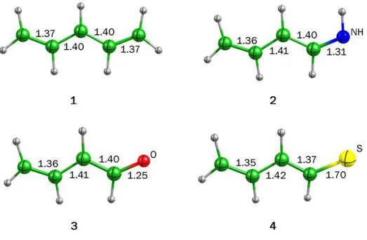 Figura  13.  Conformación  más  estable  del  ligante  y  los  heteroligantes  calculadas con el método PBE/def2-TZVP