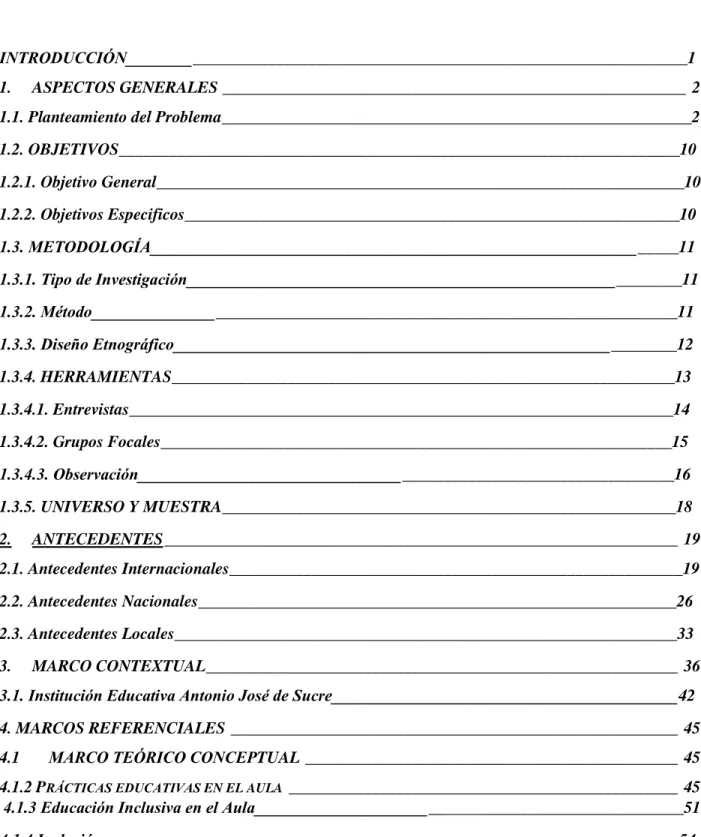 TABLA DE CONTENIDO 
