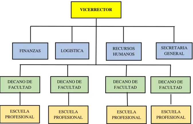 Figura 8. Estructura organizativa convencional de una universidad. 