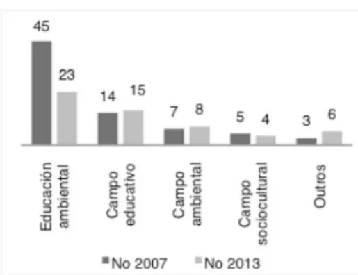 Gráfico 2. Distribución segundo perfil profesio- profesio-nal. Comparativa 2007 e 2013