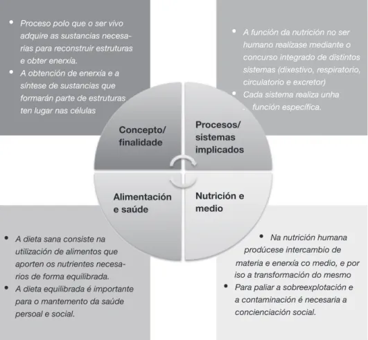 Figura 1. Ideas chave relativas á nutrición humana.