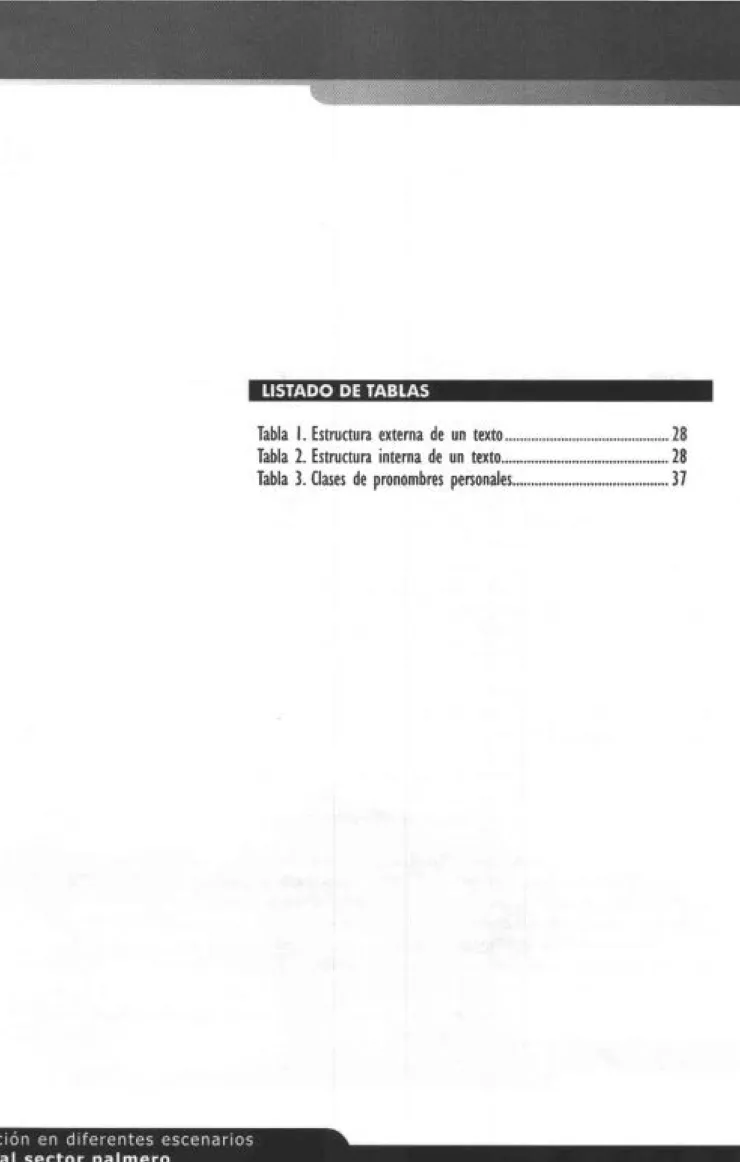 Tabla  l.  Estructura  externa  de  un  texto .................. .........................