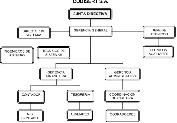Figura 1. Organigrama de Codisert S.A. 