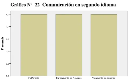Gráfico N°  22   Comunicación en segundo idioma 