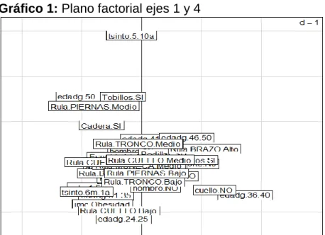 Gráfico 1: Plano factorial ejes 1 y 4  