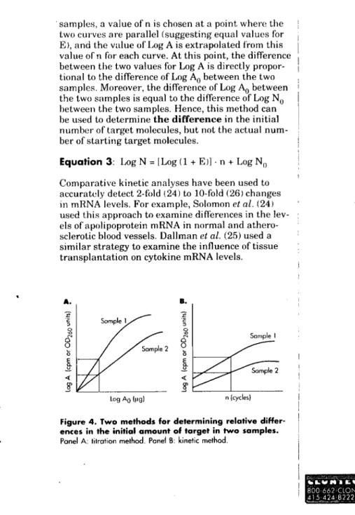 Figure 4. Two metbods for determining relative differ- differ-ences in the initial amount of farget in two somples.