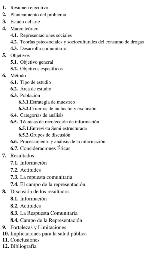 TABLA DE CONTENIDO 