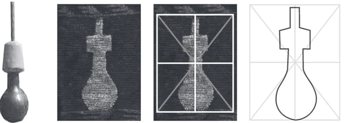 Figura 3. Segmentación en cuatro cuadrantes de la imagen del poporo en la mochila.