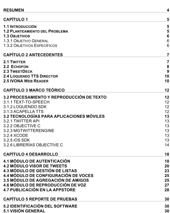 TABLA DE CONTENIDO 