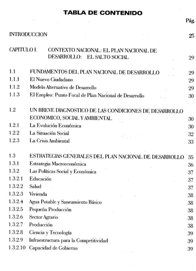 TABLA DE CONTENIDO