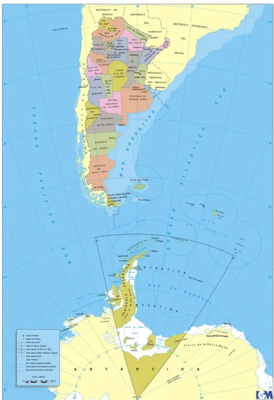 Figura 1. Mapa político de la República Argentina (Presidencia de la Nación 2012)