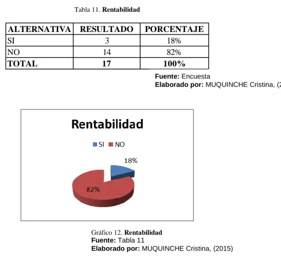 Tabla 11. Rentabilidad 