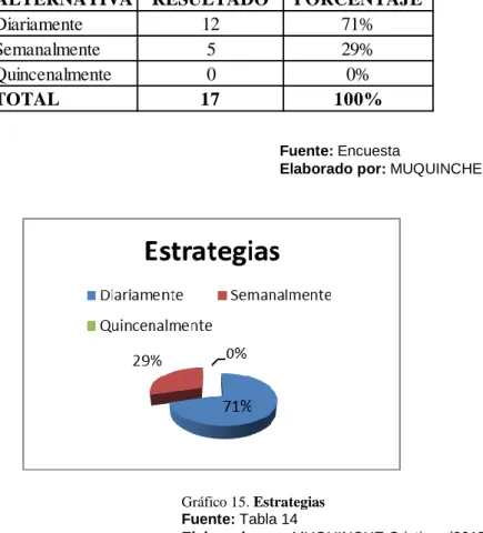 Tabla 14. Estrategias 