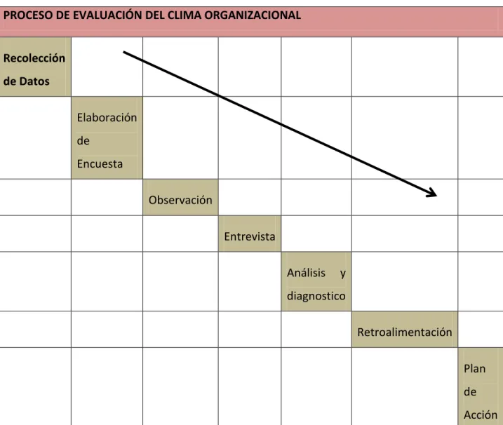 Tabla 2: Proceso de Evaluación del Clima Organizacional 