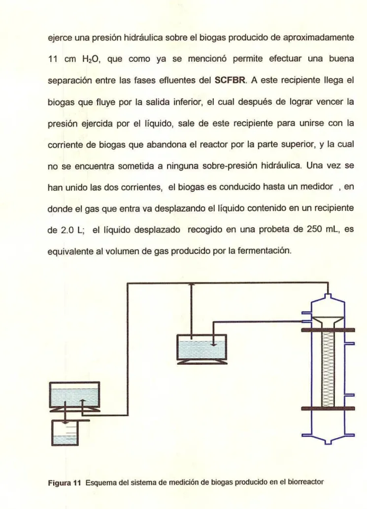 Figura  11  Esquema del sistema de medición de biogas producido en el biorreactor