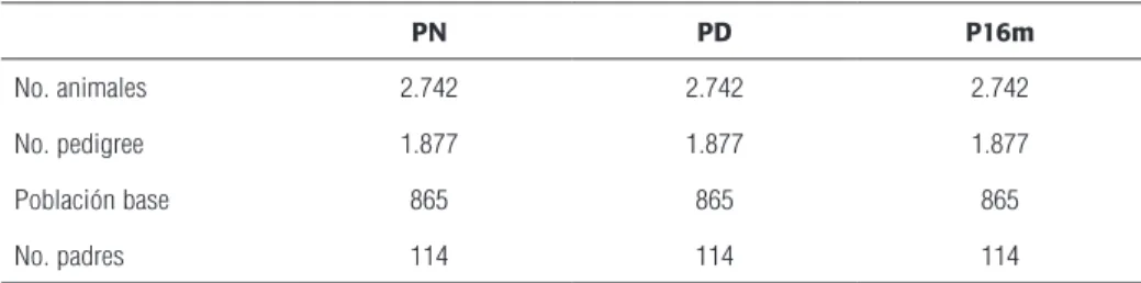 Tabla 6. Estimativos y errores estándar de las heredabilidades directa y materna de los pesos al  nacimiento, al destete ya los 16 meses de edad en terneros de la raza Romosinuano (C.I