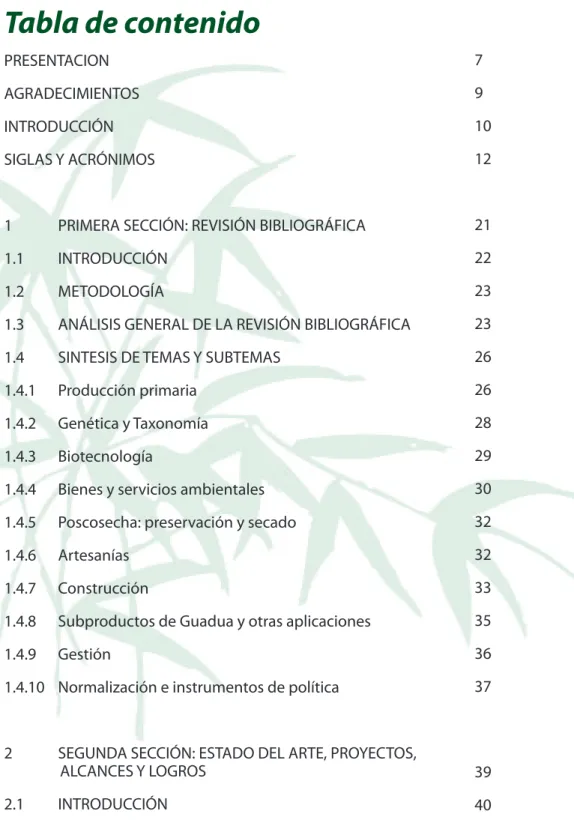 Tabla de contenido