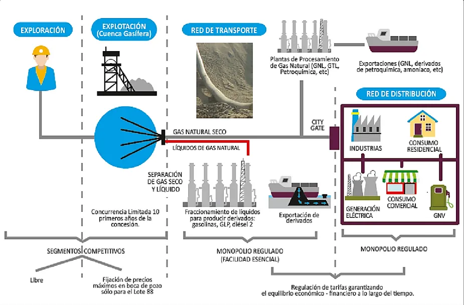 Figura N° 7: Estructura del suministro del gas natural en el Perú [2]