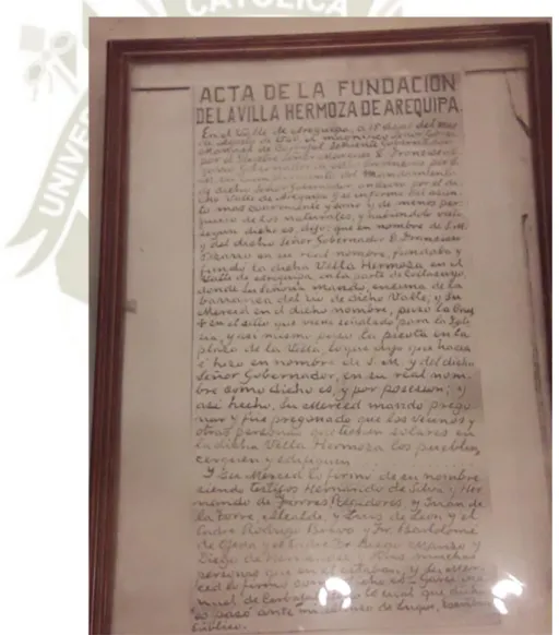 Figura 9: Acta de la Fundación de la Villa Hermosa de Arequipa 