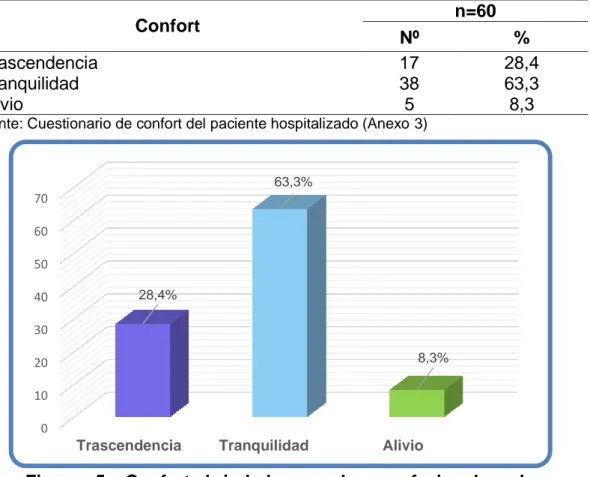 Tabla  10.  Confort  brindado  por  los  profesionales  de  enfermería,  a  pacientes con estancia hospitalaria prolongada  en un Hospital Público  de Huánuco, 2018