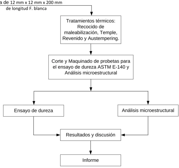 Figura 2.4.  Diagrama de bloques del procedimiento experimental. 