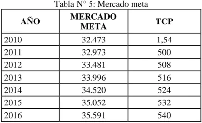 Tabla N° 5: Mercado meta 