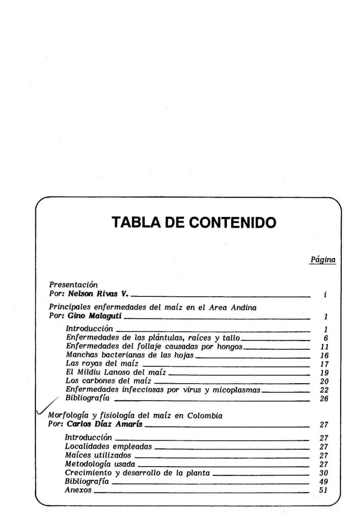 TABLA DE CONTENIDO 