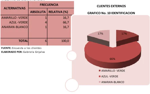 TABLA No. 10 IDENTIFICACION