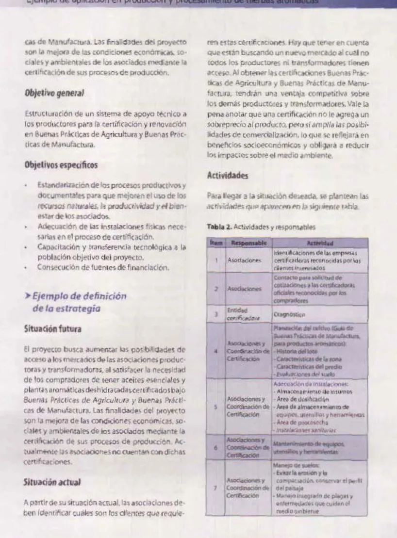Tabla  2. Act.vfdades  y  respon1~ble> 