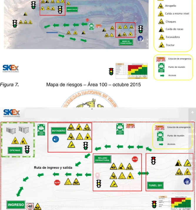 Figura 7.   Mapa de riesgos – Área 100 – octubre 2015 