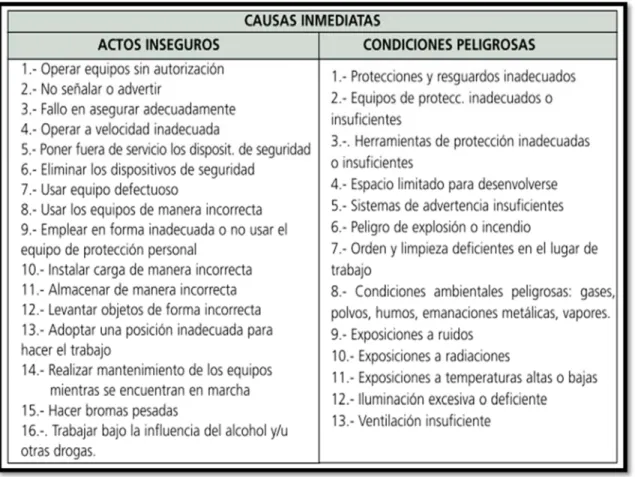 Cuadro 4. Causas inmediatas 