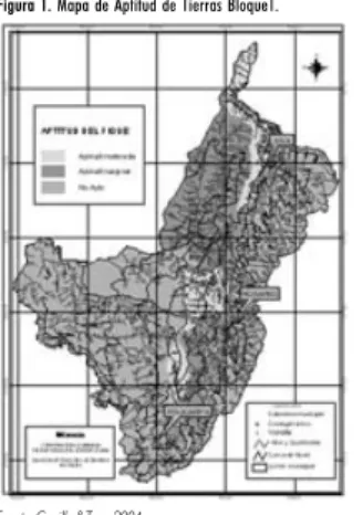 Figura 1. Mapa de Aptitud de Tierras Bloque1.