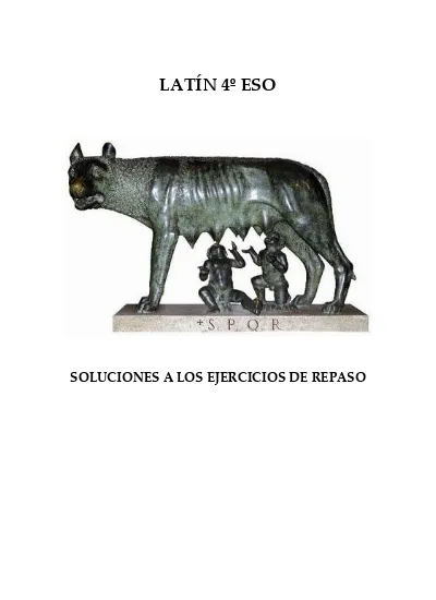 LatÍn 4º Eso Soluciones A Ejercicios De Repaso Pdf