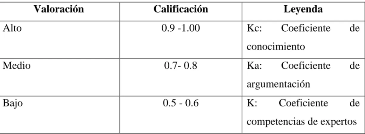 Tabla 7 Valoración