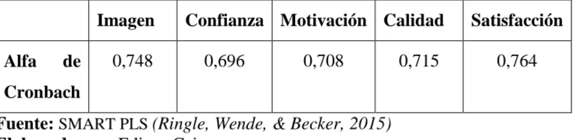 Tabla 6. Análisis de Fiabilidad 