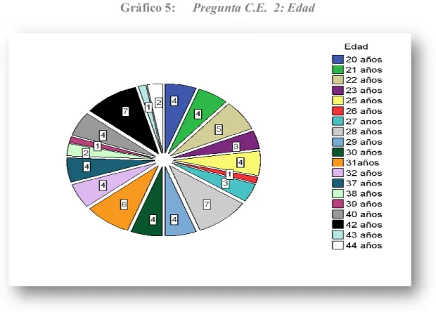 Gráfico 5:  Pregunta C.E.  2: Edad 