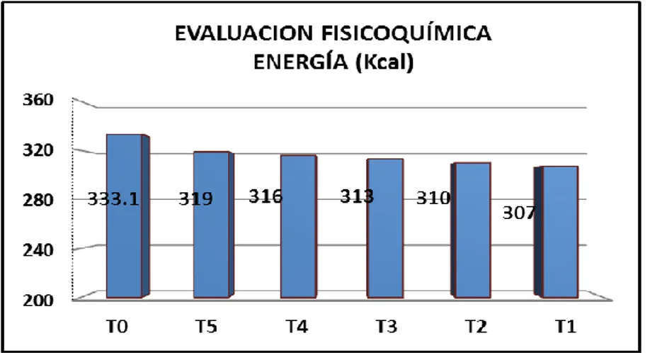 Figura 9. Resultados evaluación de la energía del puré instantáneo 