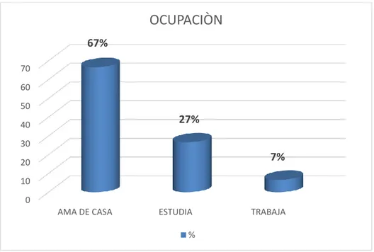 Figura 5. Ocupación de las madres adolescentes. 