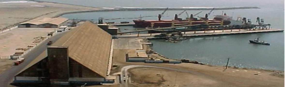 Figura  1  Terminal  Portuario  Salaverry  con  la  faja  para  embarcar 