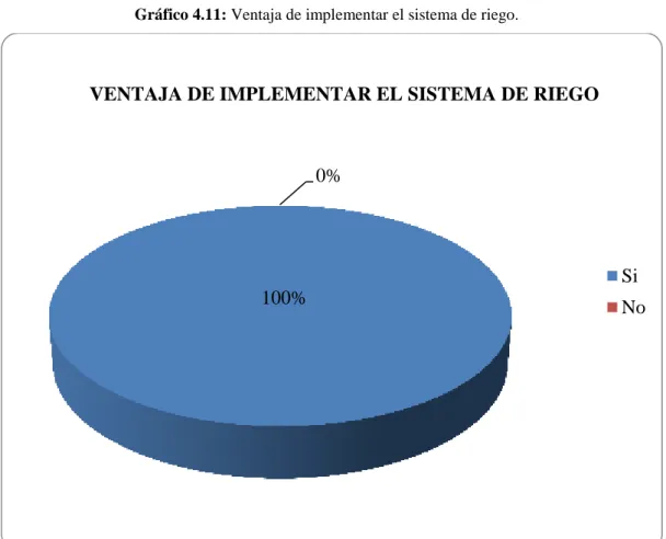 Gráfico 4.11: Ventaja de implementar el sistema de riego. 